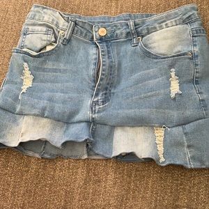 Handmade Denim Mini Skirt